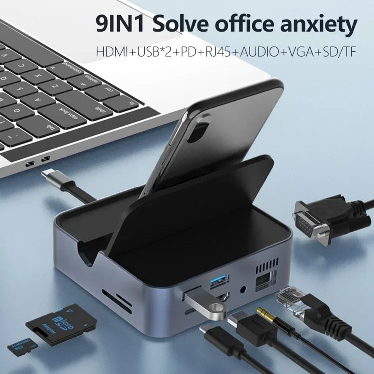 USB-C Docking Station Samsung DeX — HDMI 4K, VGA &amp; Ethernet
