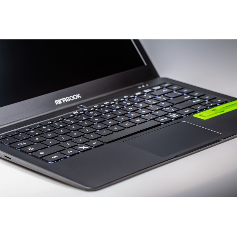 MiraBook lapdock keyboard and trackpad close-up with USB-C connector for Samsung DeX and Android Desktop Mode